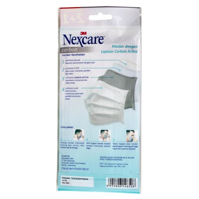 Murah 3M Nexcare Extra Carbon Masker 4 Ply Makser 3M Nexcare 1 Box Non COD