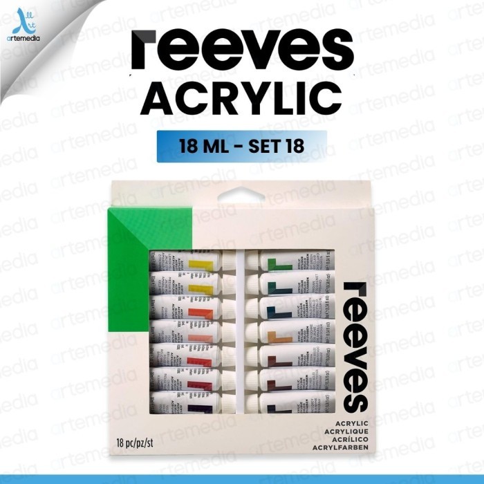 

Cat Akrilik Reeves Acrylic Tube 18x12ml Color Paint Set