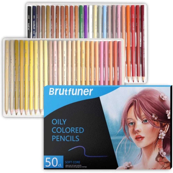 

brutfuner oil color pencil/pensil warna skin tone 50clr