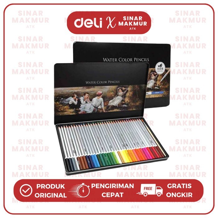 

Pensil Warna Cat Air/Watercolor Pencil 36 Warna Deli 6522 (Set)