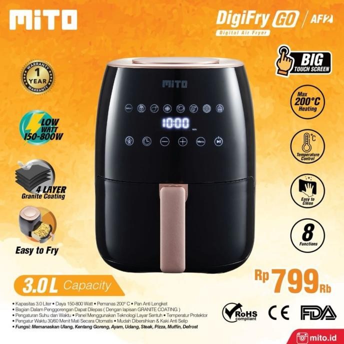 MITO AIRFRYER AF GO / DIGIFRY AF 2 GARANSI RESMI