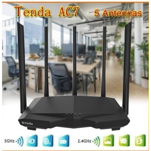 Tenda AC7 AC1200 Smart Dual Band Wifi Wireless Router 5 Antena
