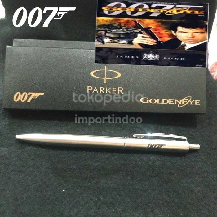 

bolpoint pulpen parker keren dan mewah 007 james bond stainless
