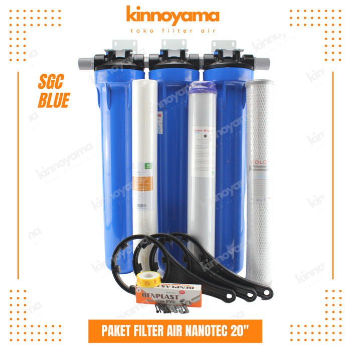 PROMO Paket Housing Filter Air Sumur Bor 20 Inci 3 Tabung / Saringan Air Toren PDAM Keruh Bau