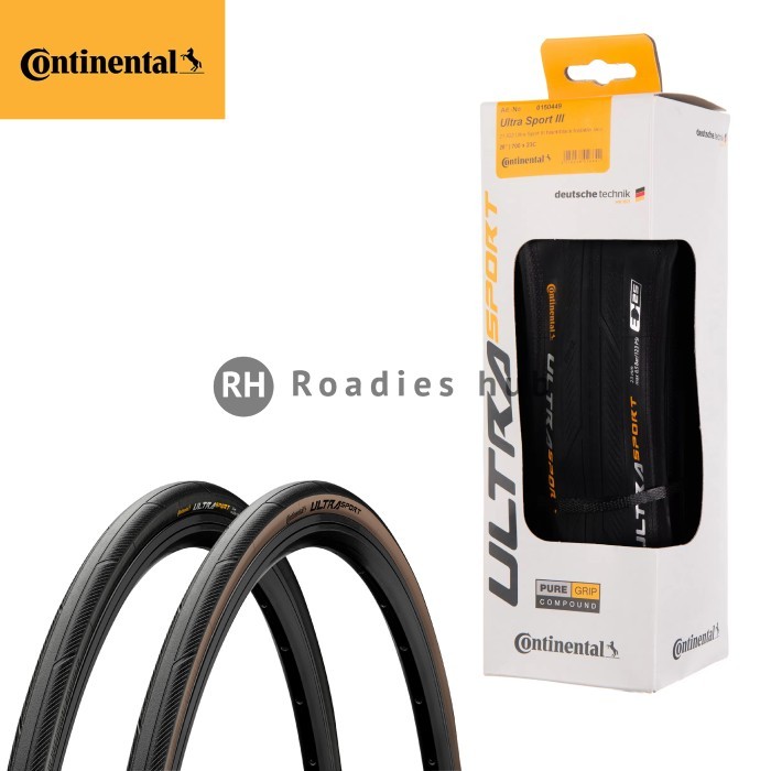 Ban Continental Ultra Sport 3 700C Clincher Black / Brown
