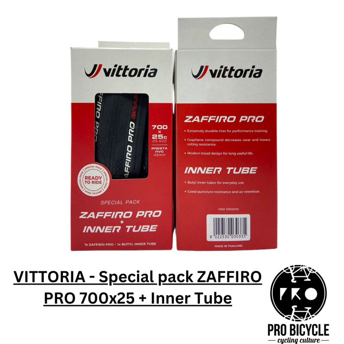 VITTORIA - Special pack ZAFFIRO PRO 700x25 + Inner Tube