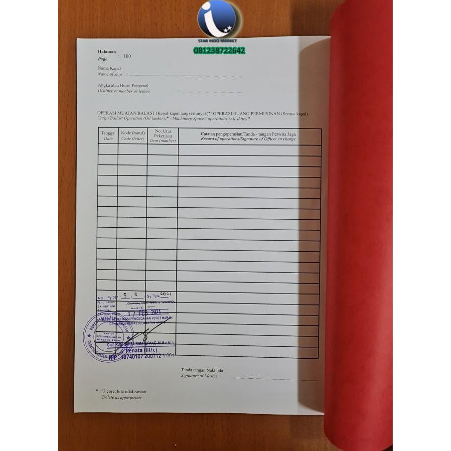 

Buku Catatan Minyak/ Oil Record Book/ Jurnal Oli Part 2