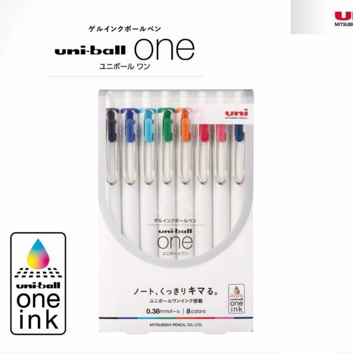 

Uni Ball One UMN-S-38 0.38 8 Color Set