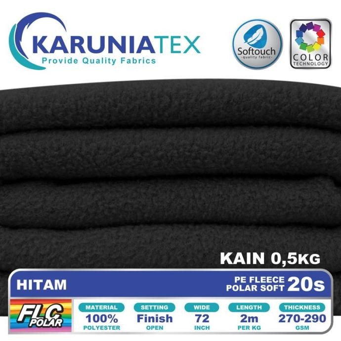 Ready Kain Polar Fleece 20s | Hitam | Karunia Textile