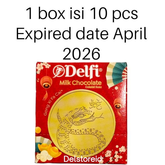 

''Terlaris" Coklat Delfi Gold Coin Edisi Imlek 202 Shio Ular Box Isi 10 X 2 Pcs Murah