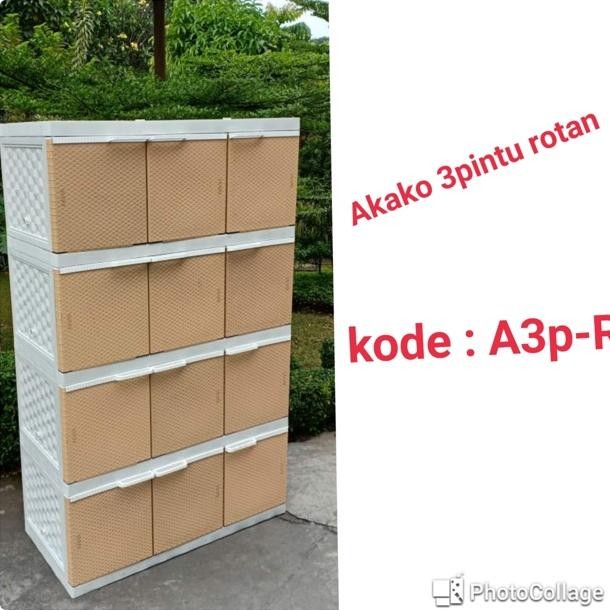 Lemari  plastik akako 3 pintu susun 4/ lemari plastik 12 pintu