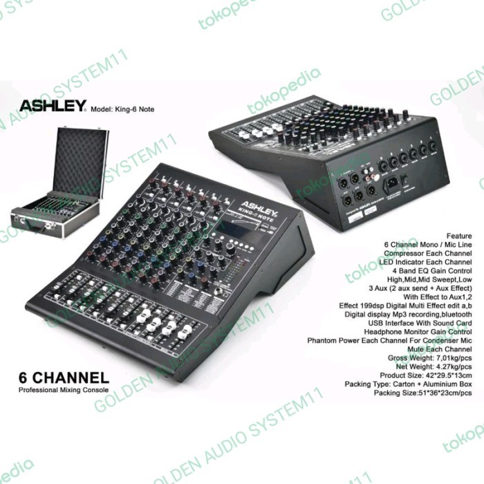 Mixer Audio Ashley King 6 Note King 6Note 6 Channel Original