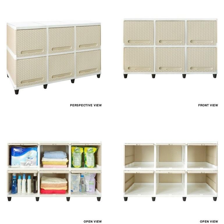 Lemari plastik Club triple susun 2 lemari club pintu 6