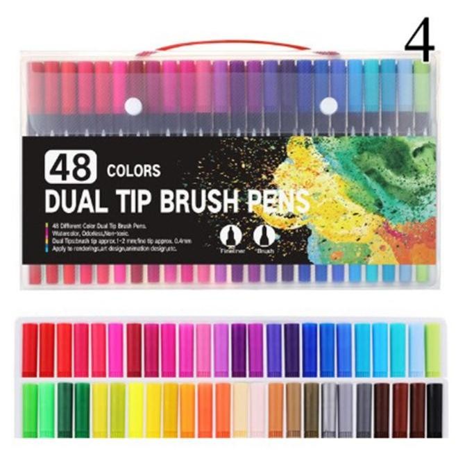 

DUAL TIP BRUSH PEN ART MAKER Set 48 Color the best