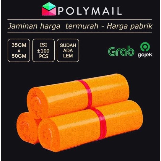 

Sale Polymailer 100Pcs 35X50Cm Orange Glossy Plastik Packing