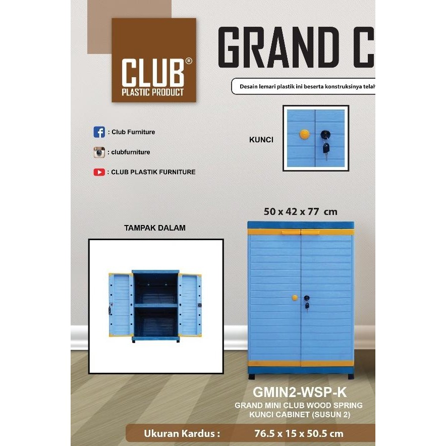 club lemari plastik susun2 kunci grandmini susun 2 minimalis