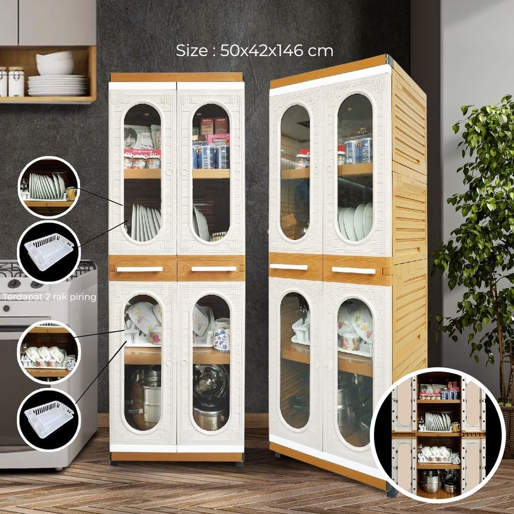 Lemari plastik piring club susun 4