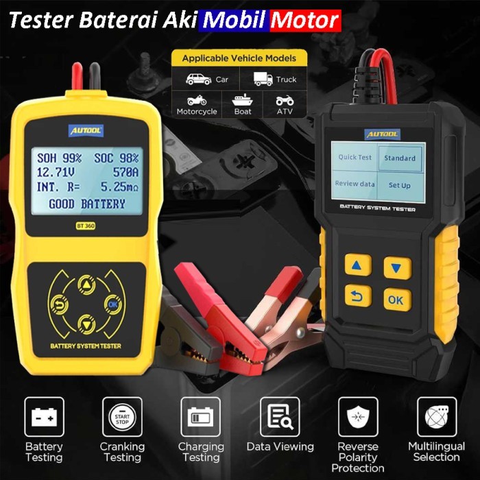 Alat Test Aki Accu Digital Tester Baterai Voltmeter Analyzer