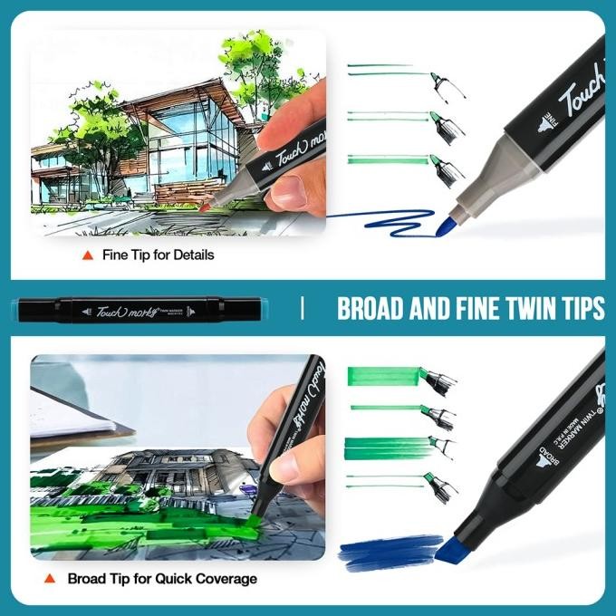 

Spidol Dual Side Art Sketch Marker Drawing Set 12 Color the best