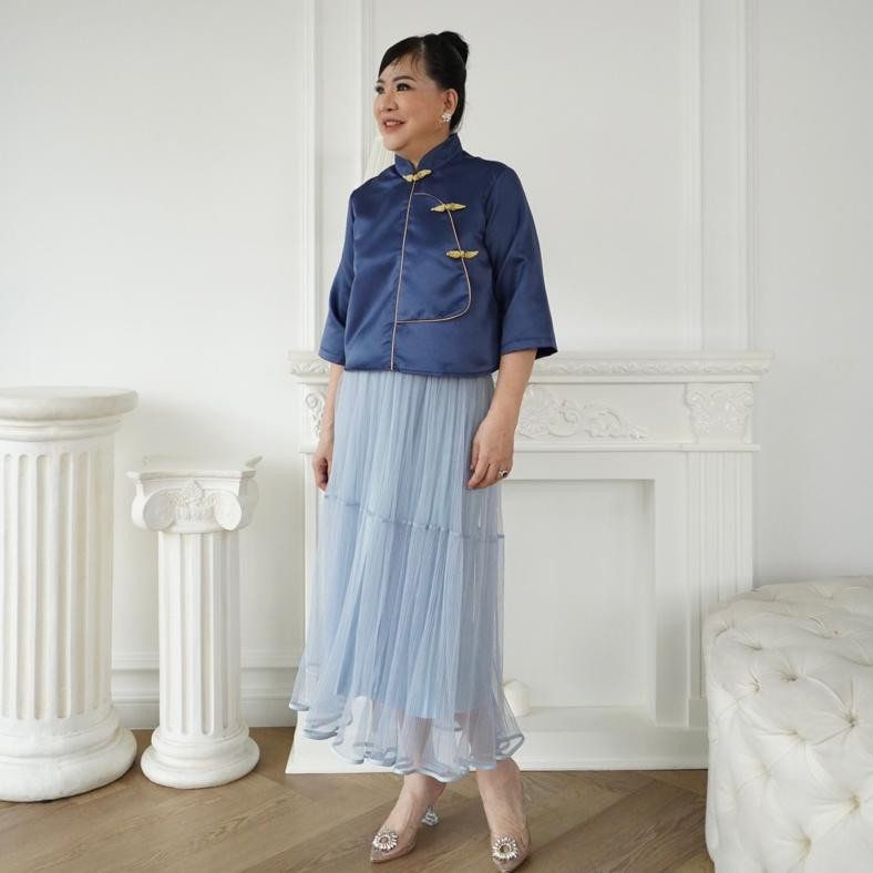 WET Kayla Qibao Top Baju Atasan Kerah Cheongsam Pakaian Wanita
