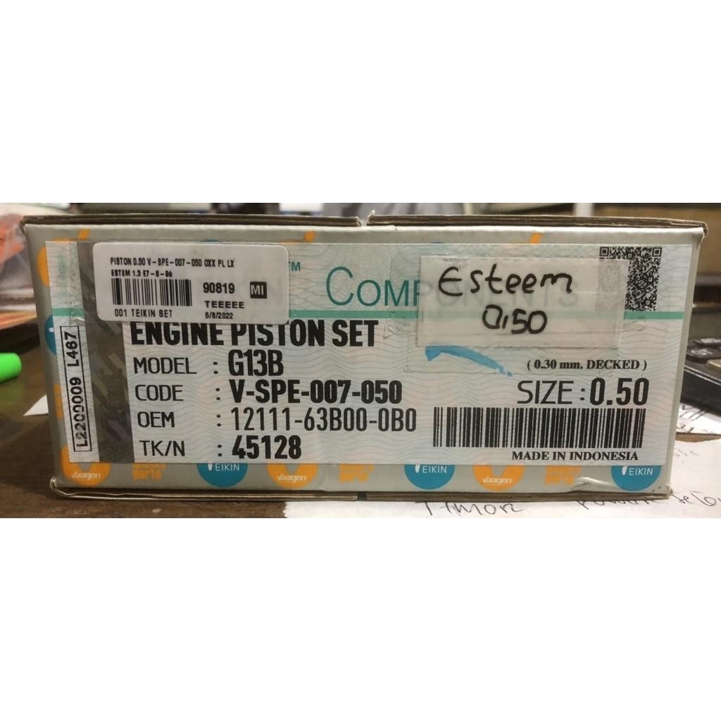 Seher Piston Dan Ring Seher Piston Esteem 1.3 1300Cc Amenity