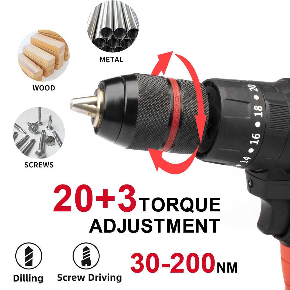 JLD 1m mesin bor impact baterai brushless 88vf bor cas 2baterai besi impek baterai bor tangan