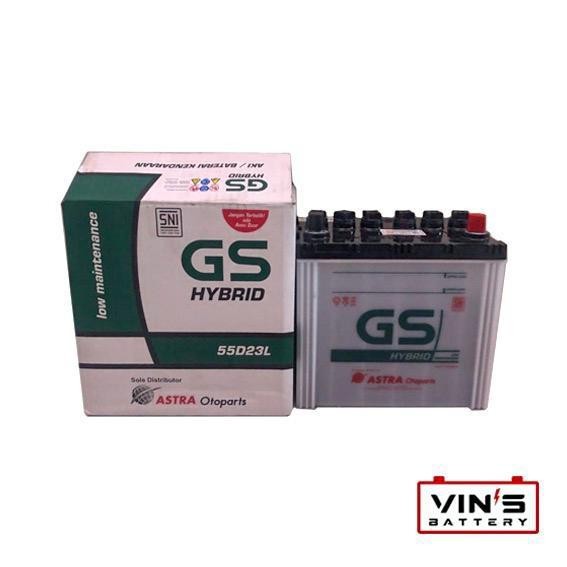 Aki Mobil Gs Astra Hybrid 55D23L (Aki Basah Inova,Camry,Fortuner,Alphard,Xtrail,Serena,Juke,Kia Rio)