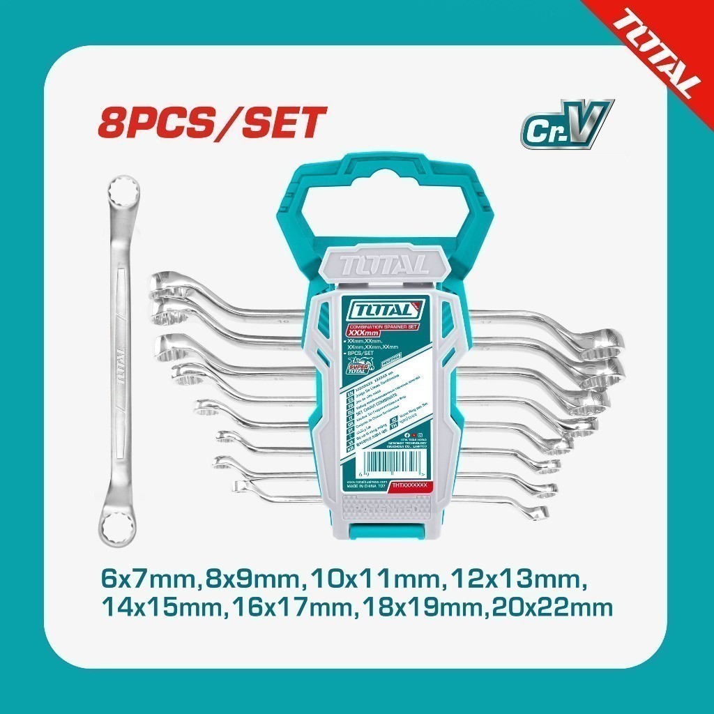 TOTAL Set Kunci Ring Offset / Offset Ring Spanner Set THT102486