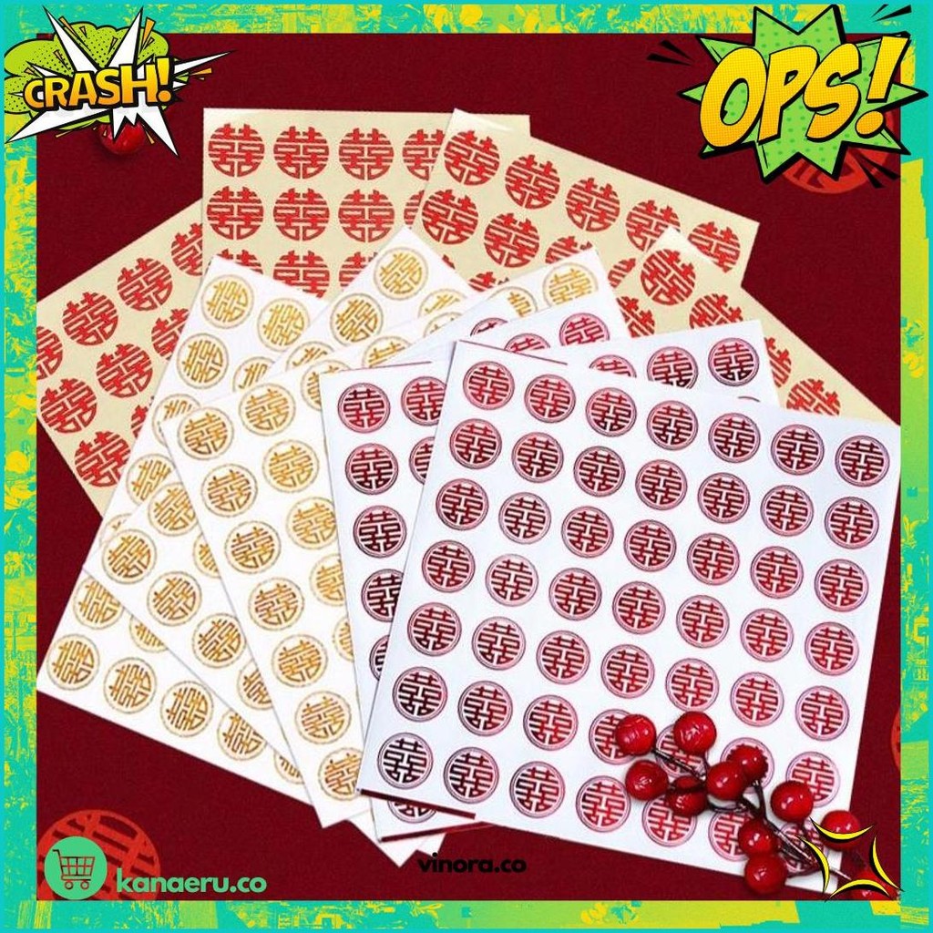 

[Sticker Shuang Xi] Sticker Shuang Xi/Sticker Sangjit /Sticker Shuang Xi Buah Tingjing Sangjit Murah