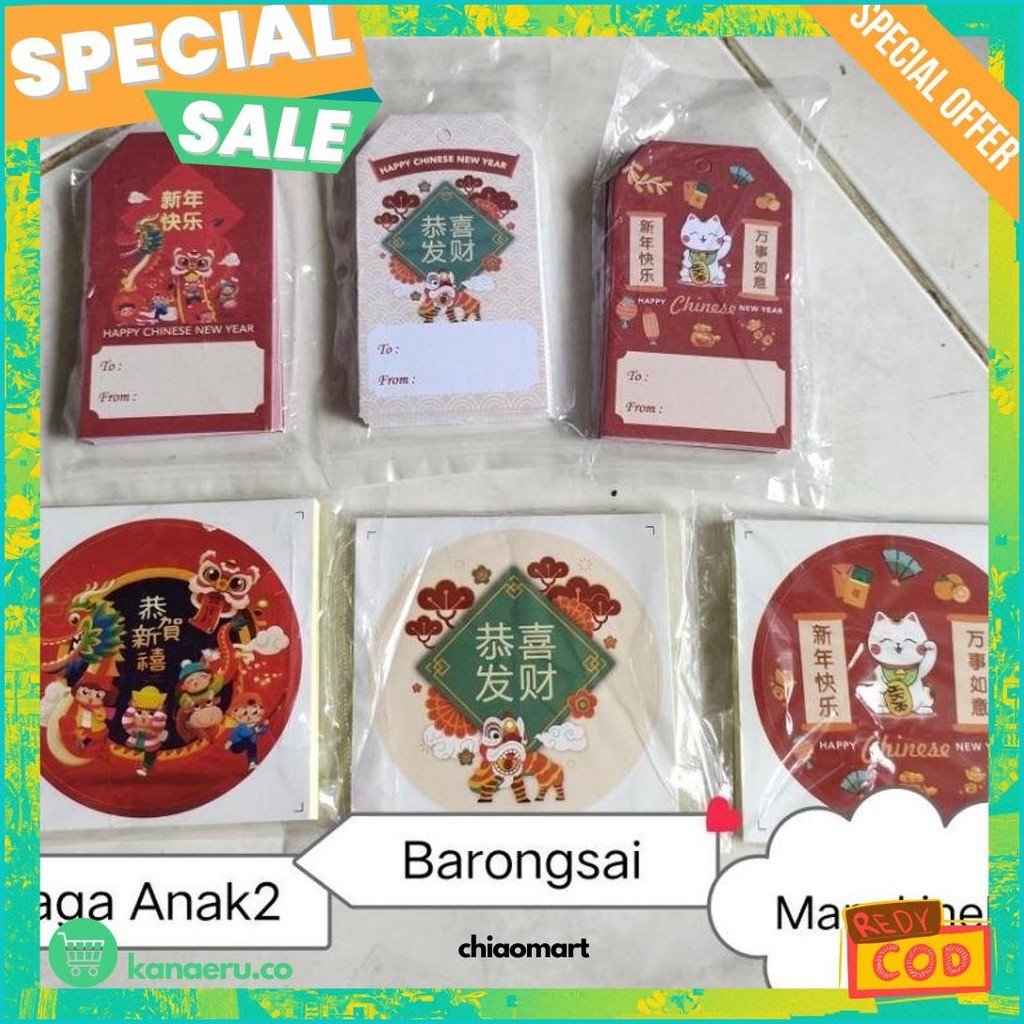 

5Pcs Stiker Imlek 7Cm Stiker Imlek Naga Hangtag Imlek Hang Tag Imlek Gantungan Imlek Hangtag Naga Murah