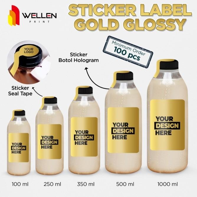 

Cetak Sticker Label botol Gold / print stiker Kan Kopi