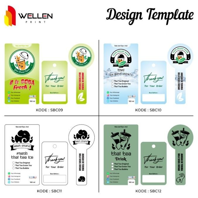 

Sticker botol minuman transparant sticker label kopi transparan