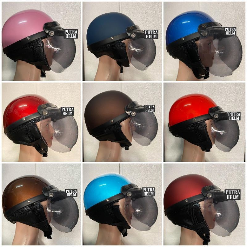 Disc Helm Retro Bogo Klasik Chip Vintage Setengah Sni
