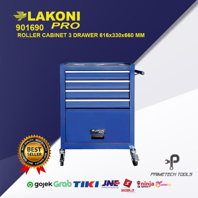 LAKONI PRO TOOLBOX ROLLER CABINET 3 DRAWER 616 x 330 x 660 MM 901690
