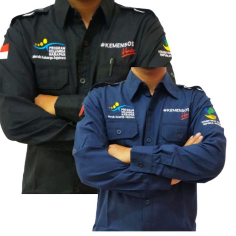 PROMO RAMADHAN KEMEJA KEMENSOS PKH BORDIR KEMEJA KEMENSOS HADIR BORDIR SERAGAM KEMENSOS PKH BORDIR