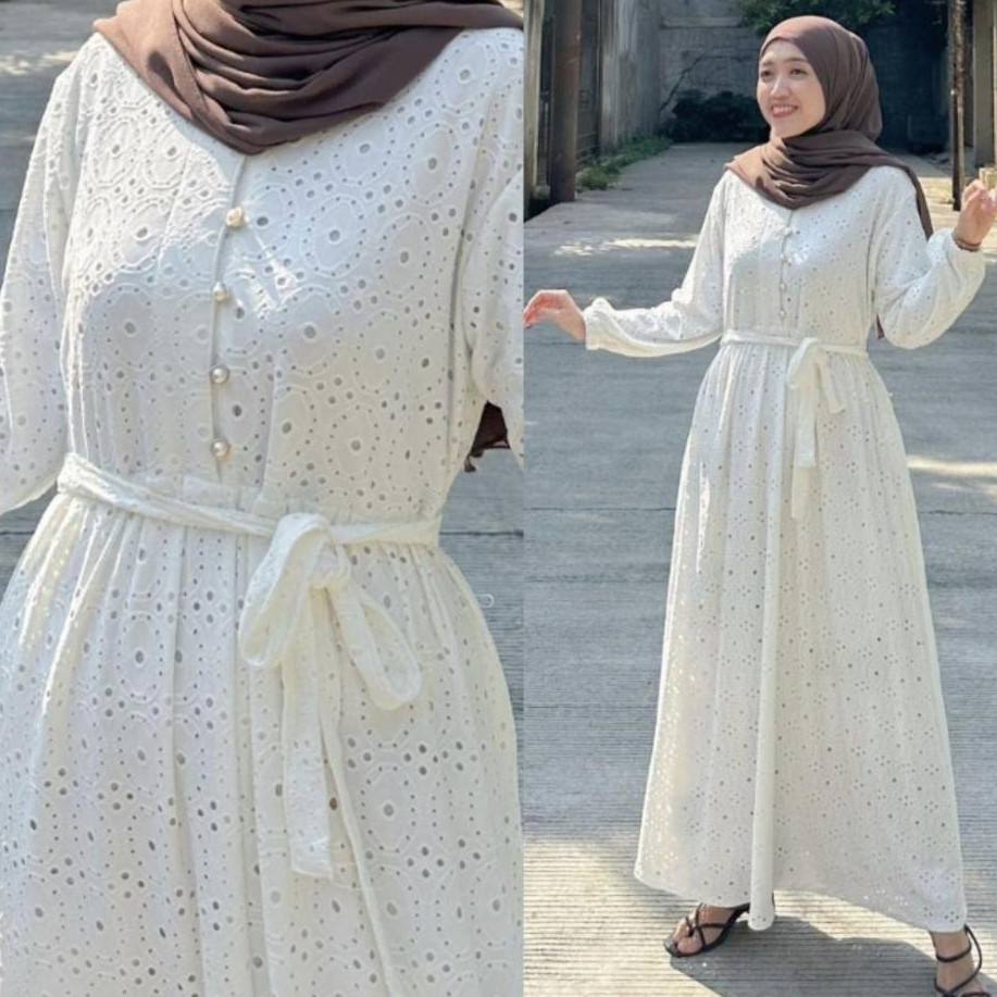Termurah Joley Cloth - Mahalini Dress Knit Bordir Gamis Raya Kondangan Premium Terbaru Wanita