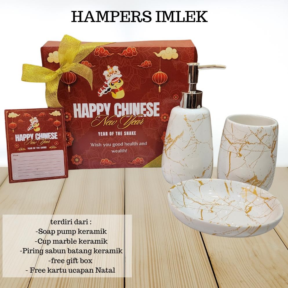 BR - BOXOFSEASON Hampers Souvenir Imlek soap dispenser keramik marble set TERLARIS