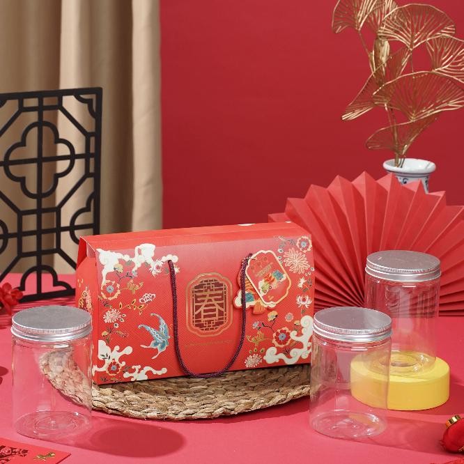 

BR - 10 Pcs Gable Box Imlek Muat 3 Toples Chinese Ornament uk 28x10x16 cm + Free Tag imlek TERLARIS