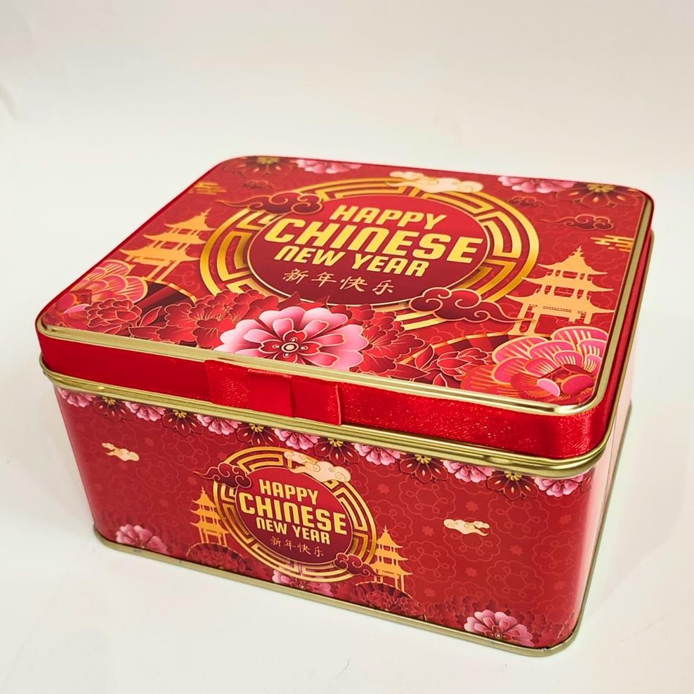 

BR - Box Imlek CNY Kaleng Kotak Chinese New Year Gift Box Gong Xi Fa Cai 17x14x8 cm dus kue lapis Hapunni TERLARIS