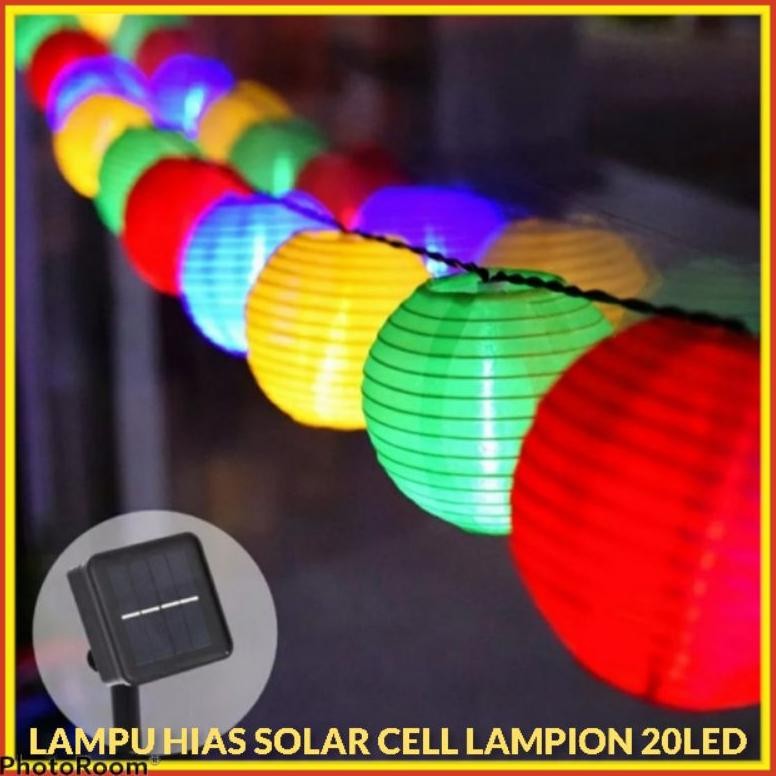 thom lampu hias taman solar cell tenaga surya matahari 20led 5m model lampion multi warna raindrop 2