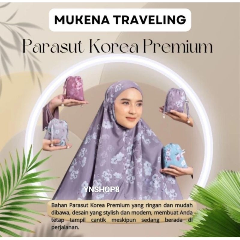 Murah (Promo)Mukenah Traveling Motif 2In1 Reseleting/Mukenah Mini Travel Tas Pounch Free Sajadah