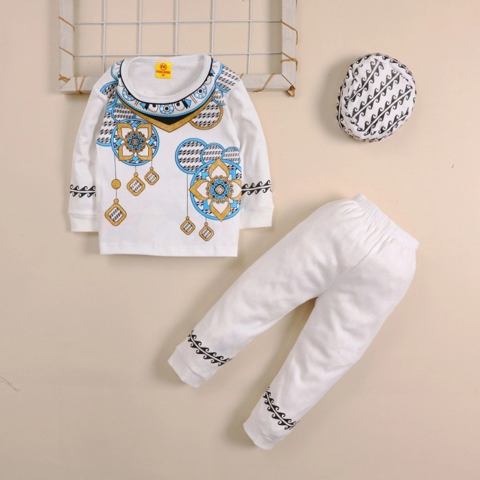 Setelan Baju Koko Anak Bayi Laki Laki Cowok Usia 6 - 18 Bulan Lebaran GROSIR
