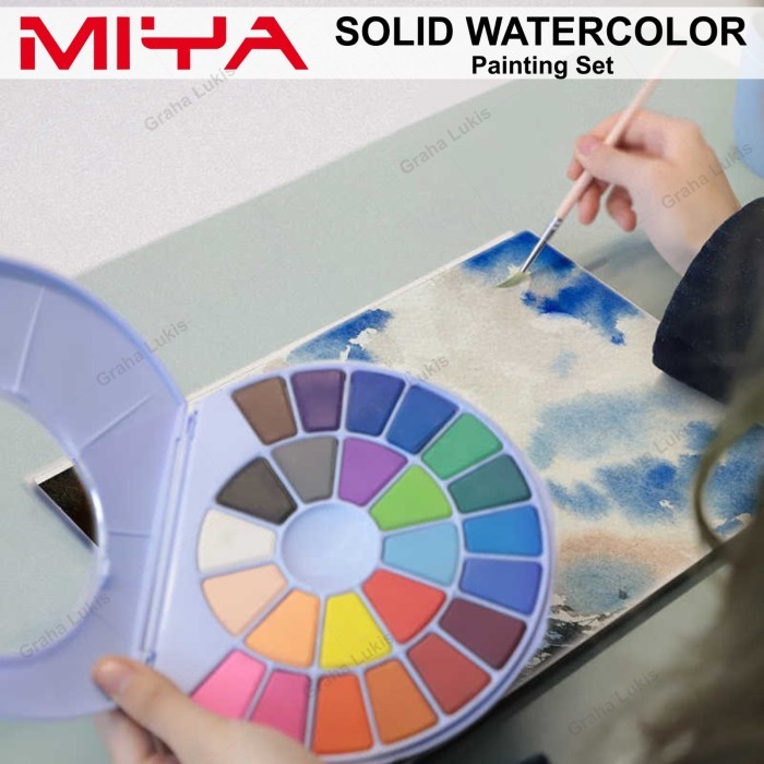 

Terbatas,!! Miya Himi Solid Watercolor Set With Brush