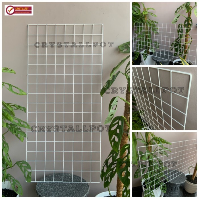 RAM BESI PUTIH POT BUNGA GANTUNG GANTUNGAN POT ARGO - RAM BESI 45 X 95