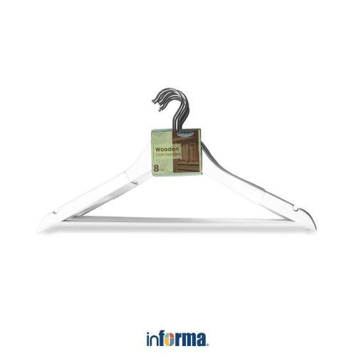 INFORMA - SET HANGER KAYU 8 PCS - PUTIH