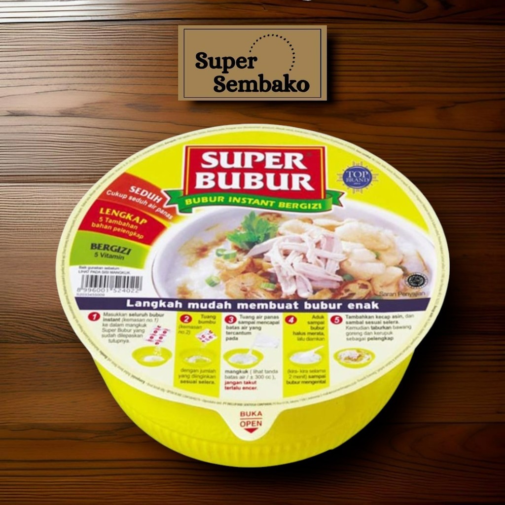 

MAKANAN INSTAN SUPER BUBUR AYAM INSTAN MANGKOK RASA ABON SAPI