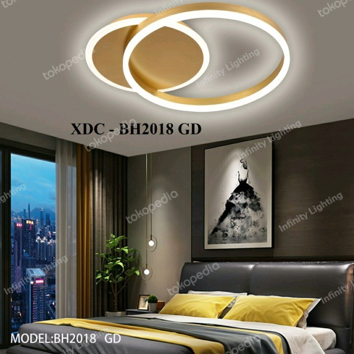 Lampu Plafon Hias Ring Led 2 Ring Gd/Bk Murah