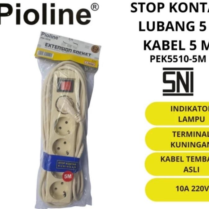 READY PIOLINE STOP KONTAK + KABEL 5 LUBANG 5 METER 5M COLOKAN STOP KONTAK