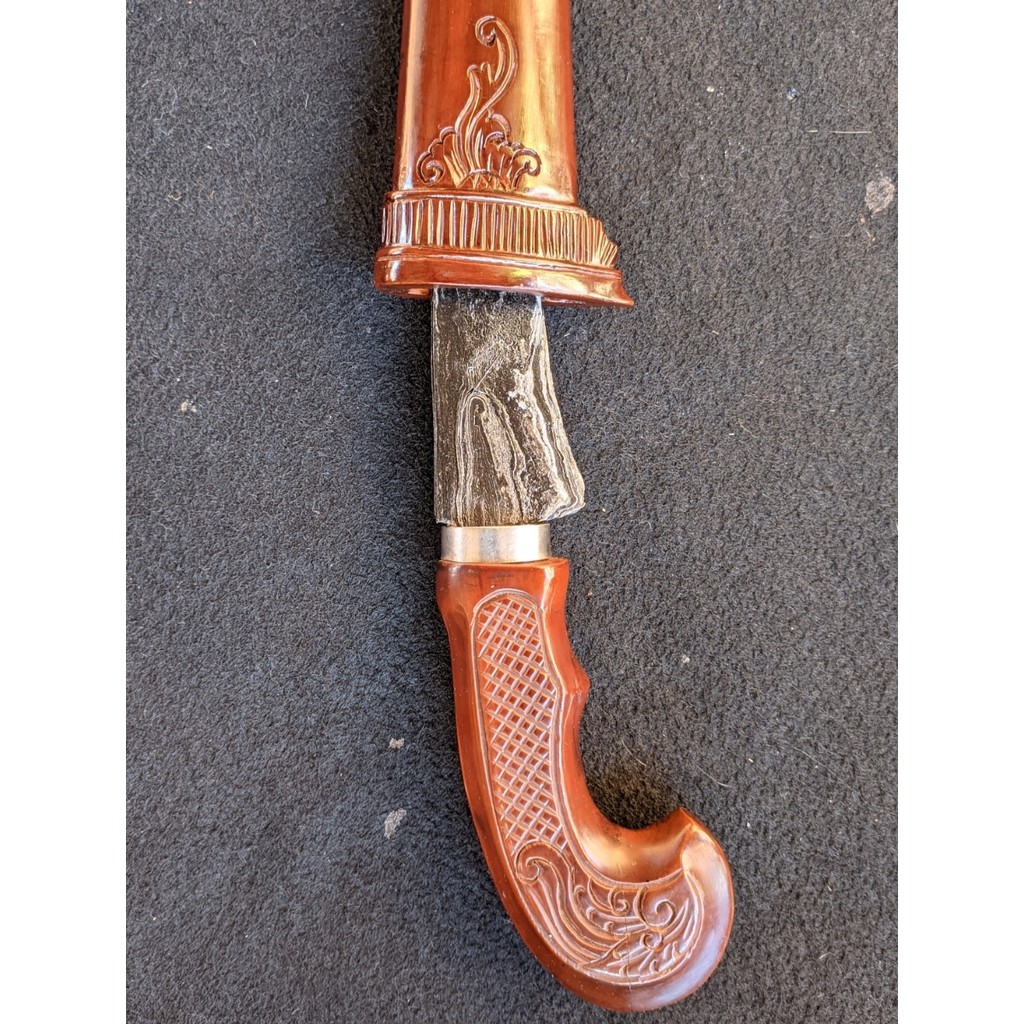 Pedang Pusaka Sepuh TUS Suduk Maru Dwi Pamor Junjung Derajat Batu Lapak Ngulsem Mataram Nyandhang Is