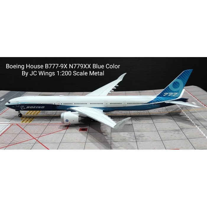 Boeing House B777-9X Blue Color By JC Wings 1:200 Scale Metal